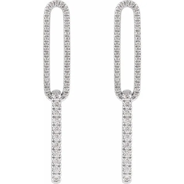 Lab-Grown Diamond Elongated Link Earrings