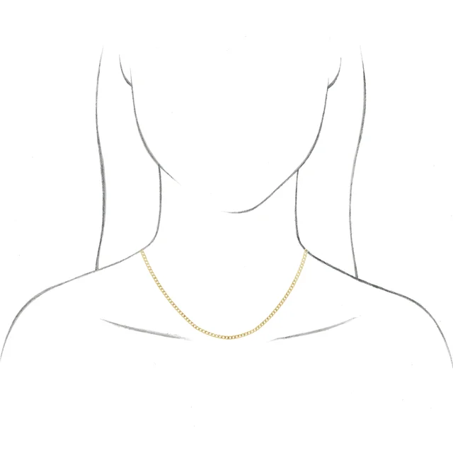 14K Yellow 3mm Curb Chain Necklace