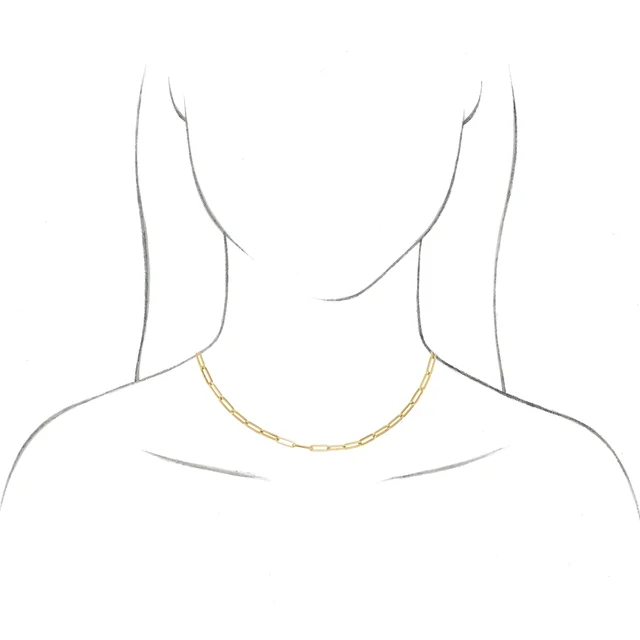 14K Yellow 3.85 mm Elongated Link Cable Chain Necklace