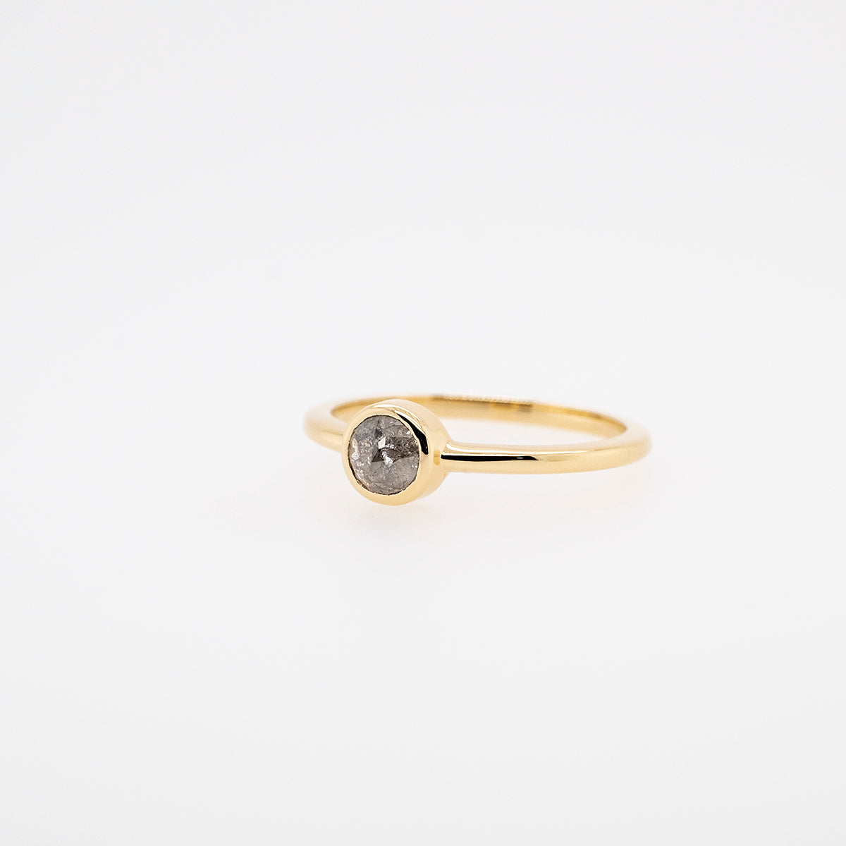 Rose Cut Grey Diamond Stackable Ring #1
